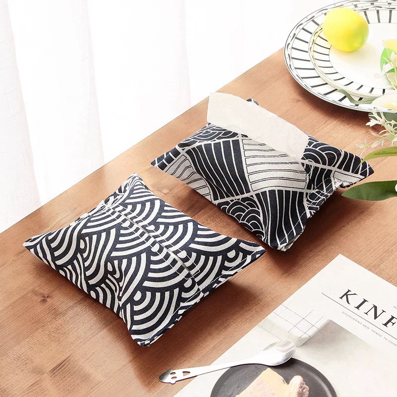 Linen Napkin Set - Pudełko na chusteczki bawełniane Pojemnik na